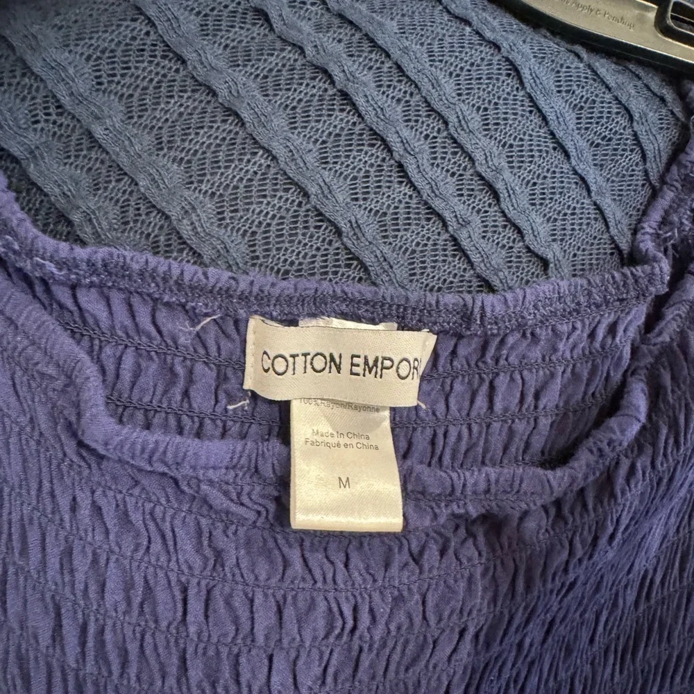 Cotton Emporium Navy Smocked off Shoulder Maxi Dress - Picture 11 of 11